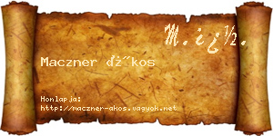 Maczner Ákos névjegykártya