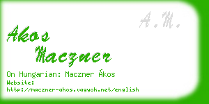akos maczner business card